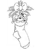 coloriage diddl et amis dans chaussette de noel